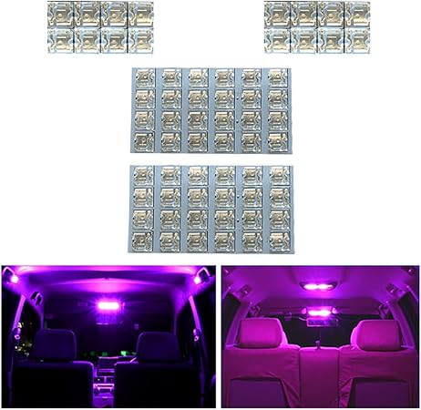 Amazon ステップワゴン Rk1 Rk2 Rk5 Rk6 Ledルームランプ ピンク 4点 合計64発 ルーム球セット ルームランプ 車 バイク