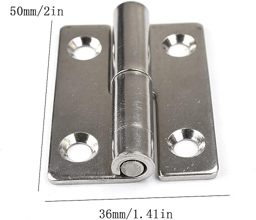 Miniatura 4 de Bisagra pequeña de acero de 2 pulgadas de largo, bisagras de puerta con apertura a la derecha, bisagra de bandera de acero inoxidable