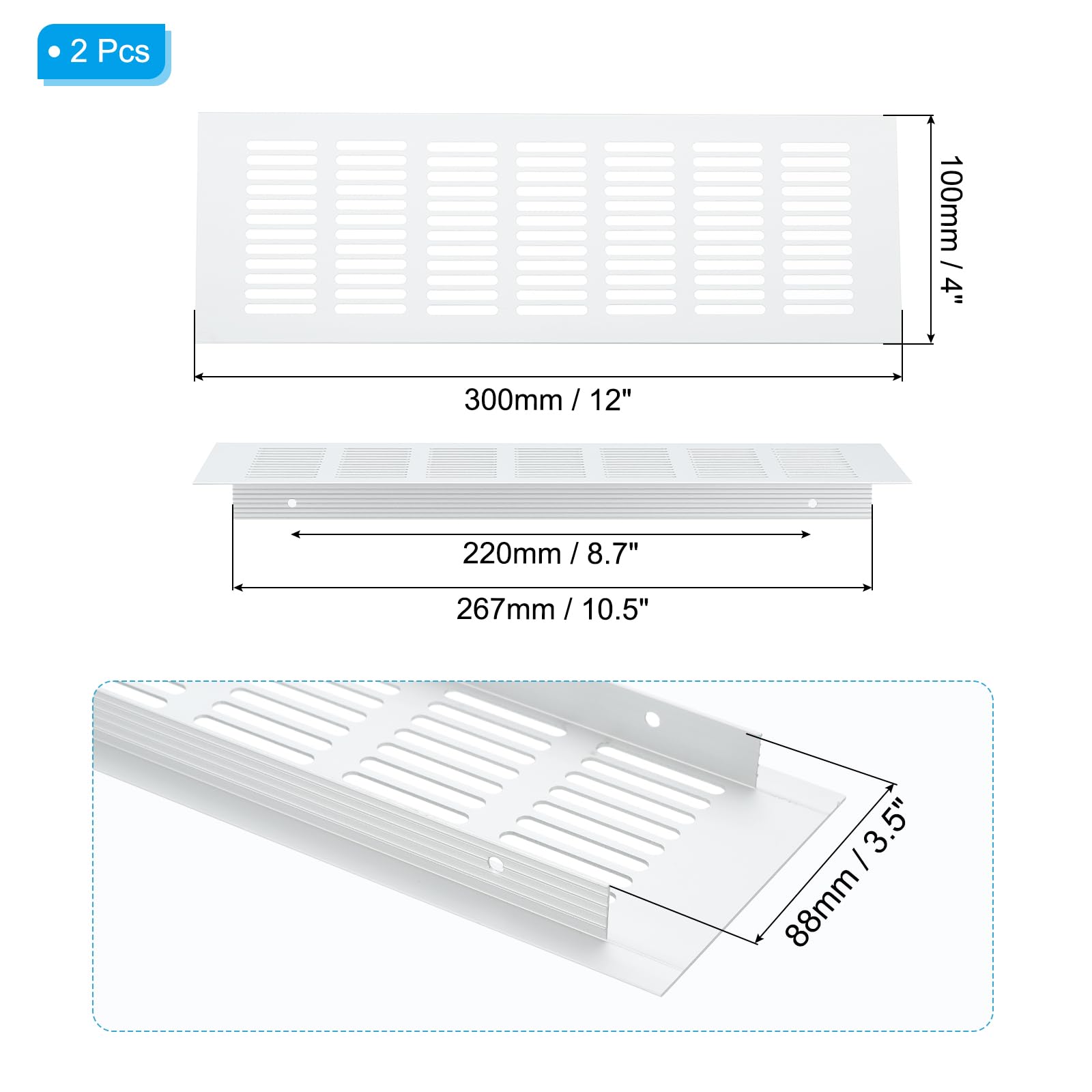 PATIKIL 12 x 4 Inch Door Air Vent Cover - Image 2