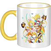 Hatsune Series Kagamine Rinren Mug, Large Capacity, 11.2 fl oz 330 ml, Microwave Safe, Heat Resistant, Cold Resistant, Odorless, Non-toxic, Health and Hygienic, Coffee Cup, Ceramic, Popular,