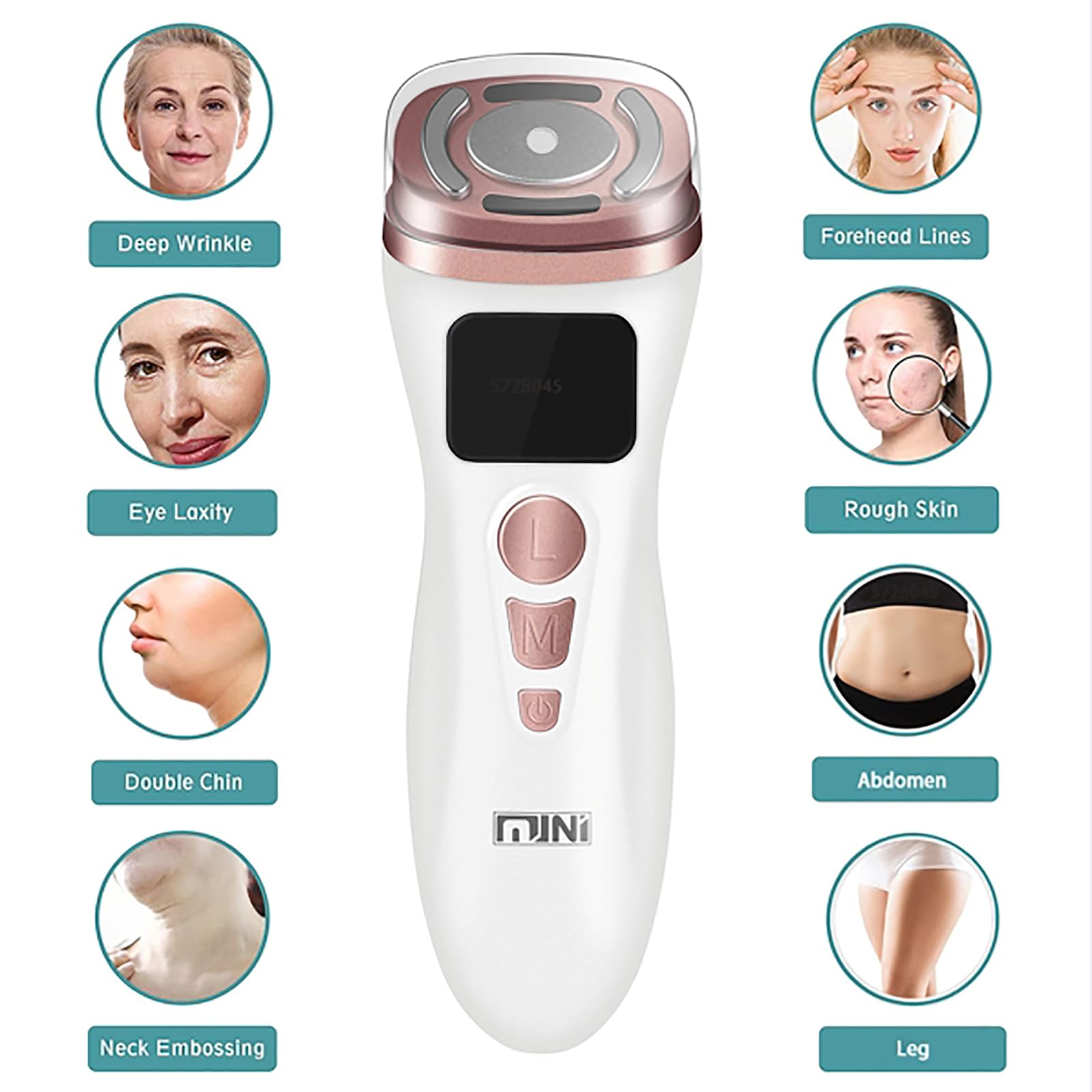 Mini HIFU Máquina Antienvejecimiento Levantamiento facial maquina de belleza RF EMS Levante el ajuste firme Rejuvenecimiento de piel Eliminación de arrugas Dispositivo de cuidado de la piel para casa