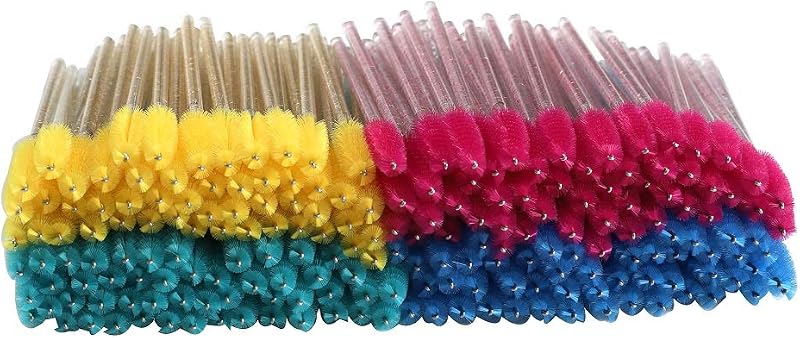 Escovinhas descartáveis para cílios LASSKY com cabeça flexível, 4 cores, 200 unidades