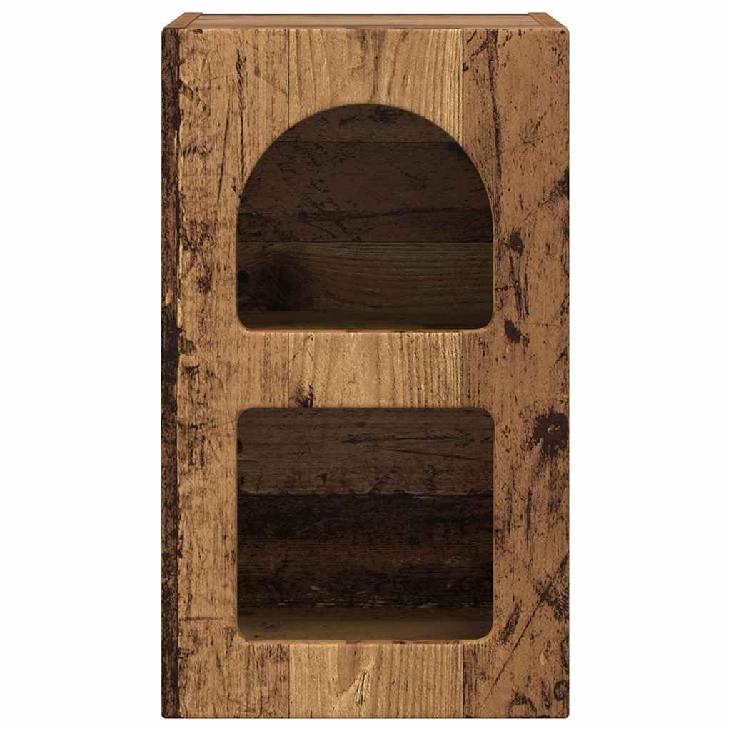 Comodino Legno Vecchio 29,5 x 33,5 x 50 cm Legno Multistrato Moderno da Notte con 2 Ripiani Spazio Salvaspazio Facile Pulizia Camera Letto Soggiorno