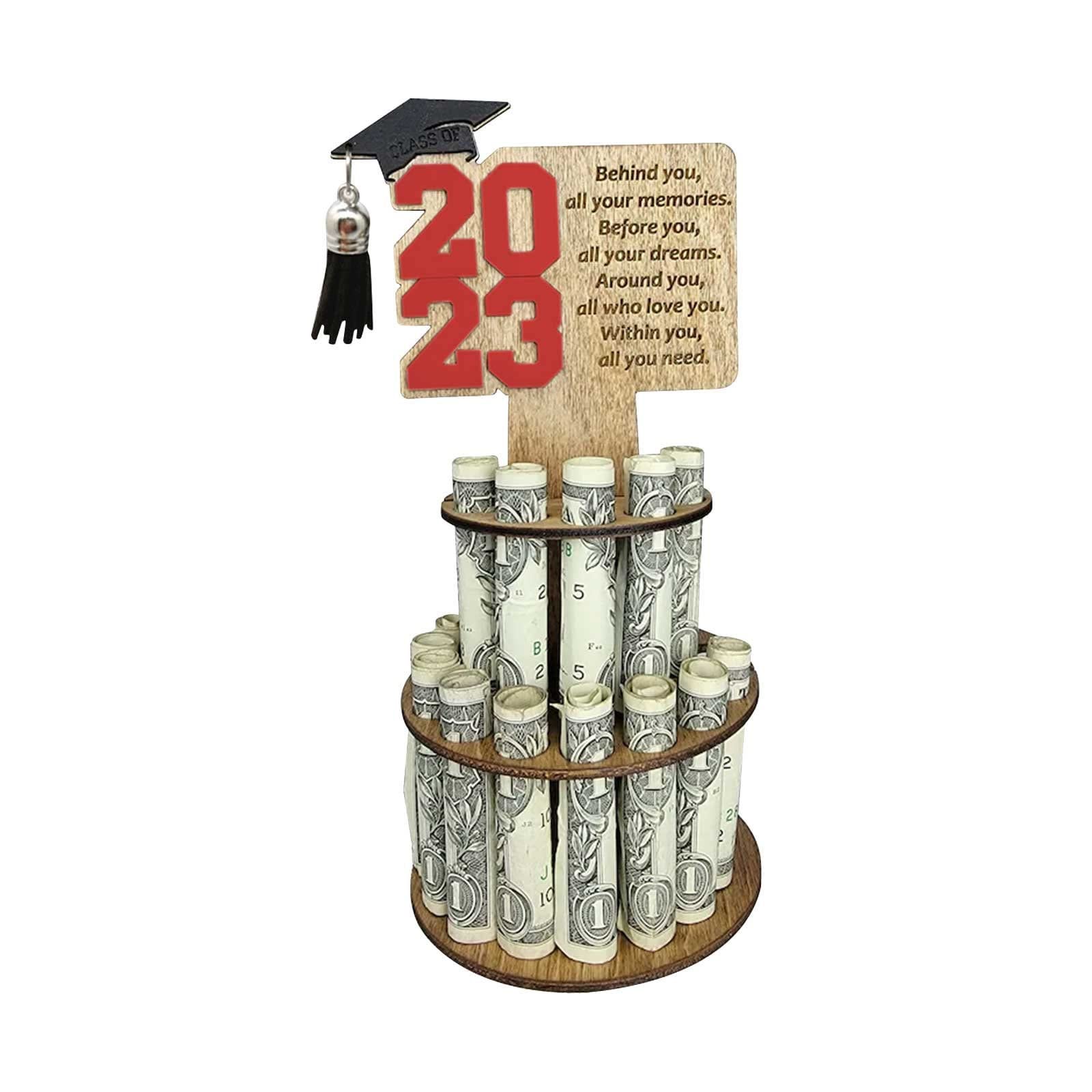 Table Graduation Gift Moneys Holder Creatives Converting Congrats Grad Card Holder Graduation Moneys Holders Tiered Graduation Moneys Cake Sugar Bust (C, One Size)