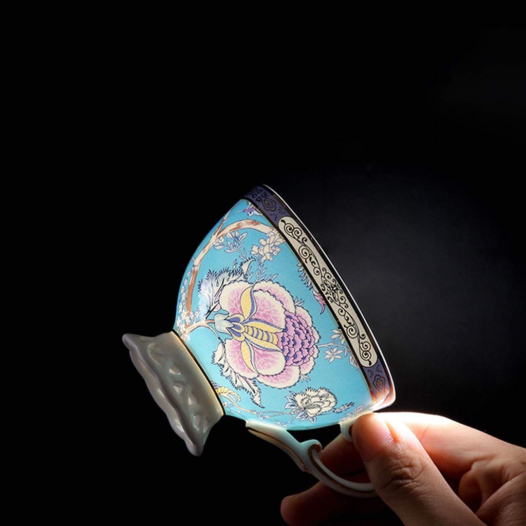 Filiżanka do kawy filiżanka do kawy i spodek zestaw porcelana kostna domowy kwiat filiżanka do herbaty pudełko na prezent ceramiczny zestaw do popołudniowej herbaty filiżanki do herbaty i