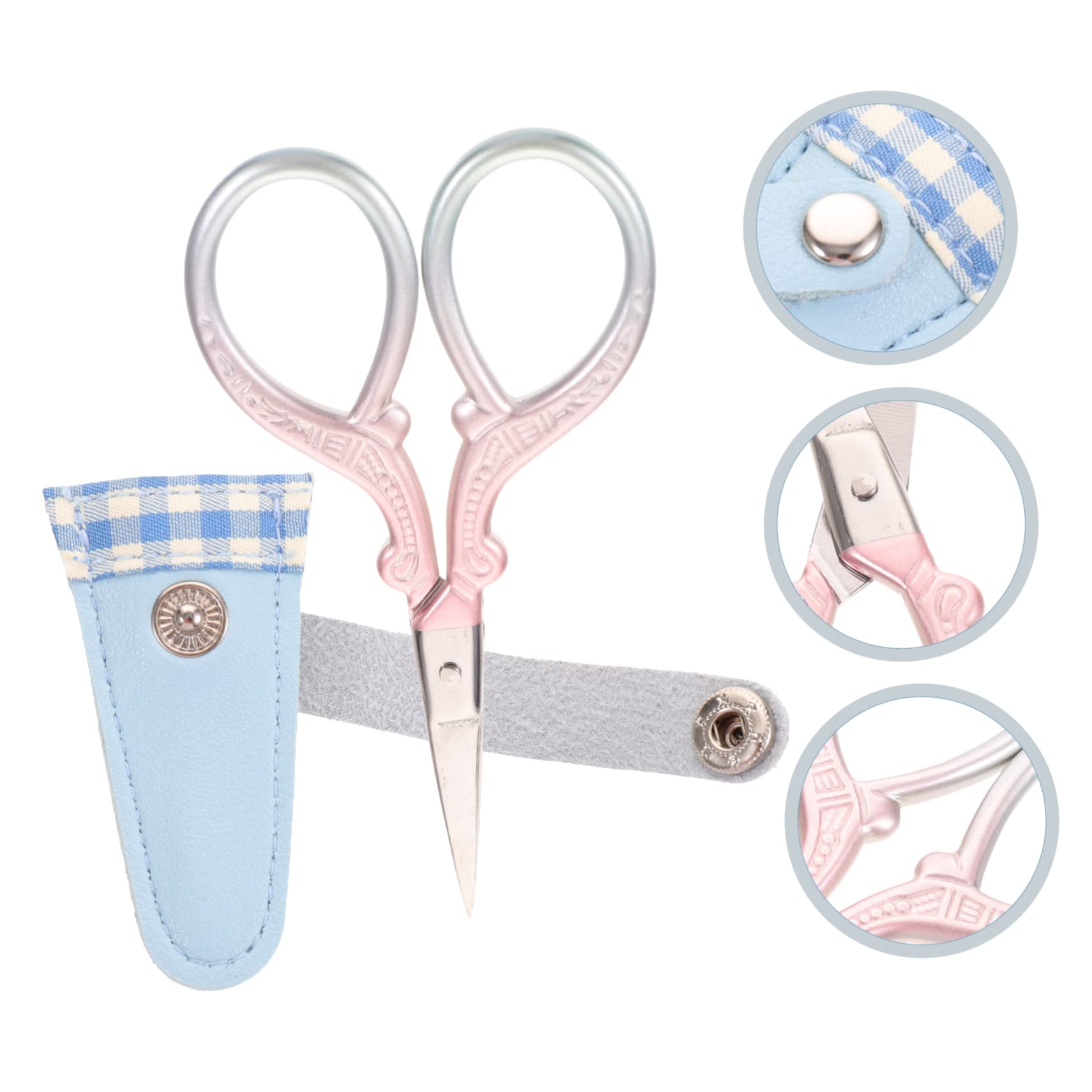 EXCEART 5ensembles Set De Ciseaux Colorés Avec Étui Cuir De Ciseaux Multifonctionnels Pour Couture Et Créatifs Outil Pratique Pour Découper Carton Et Plus