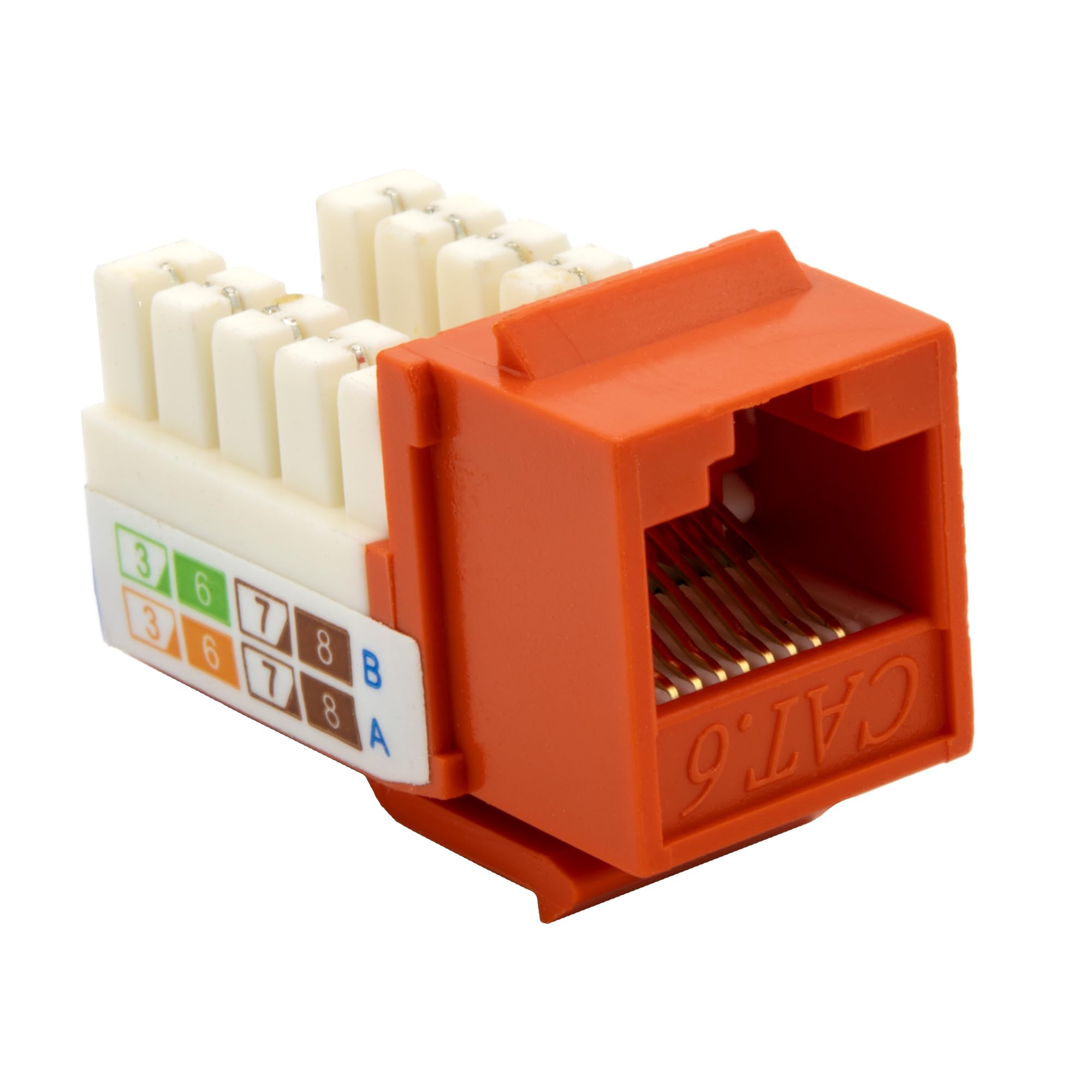 Amazon.com: Cat6 Keystone Jack, Orange, RJ45 Female to 110 Punch