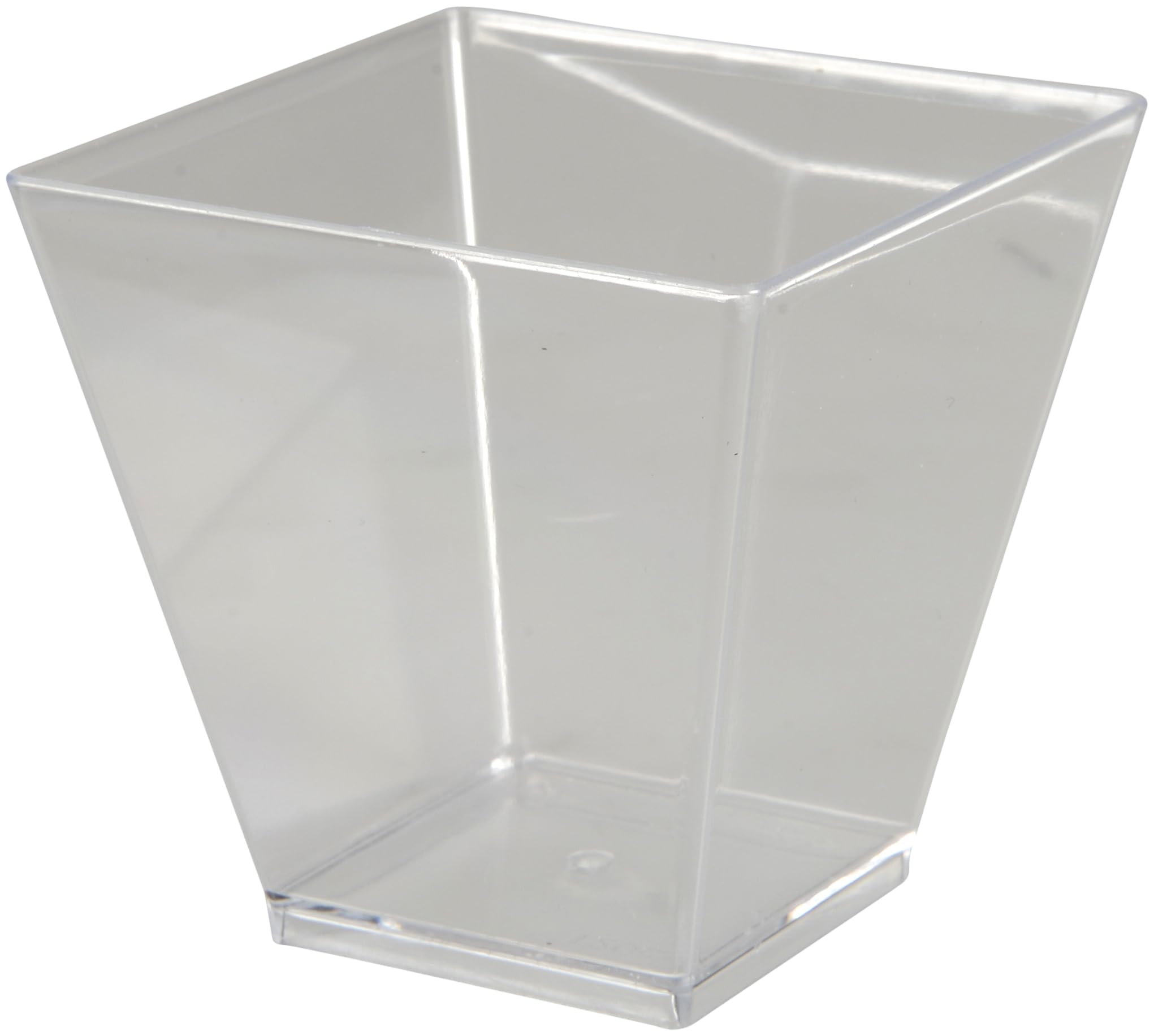 Abena Gastro Square Plastic Dessert Pots | Pack of 50 | 120ml Dessert Cups | Plastic Bowls for Parties | Nibble Bowls | Jelly Pots | Cheesecake Pots | Grazing Table Accessories