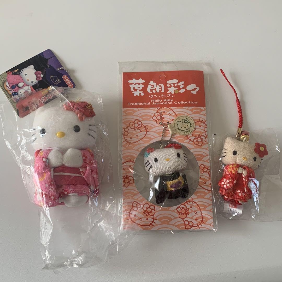 Amazon.co.jp: レアご当地キティぬいぐるみキーホルダーセット着物 