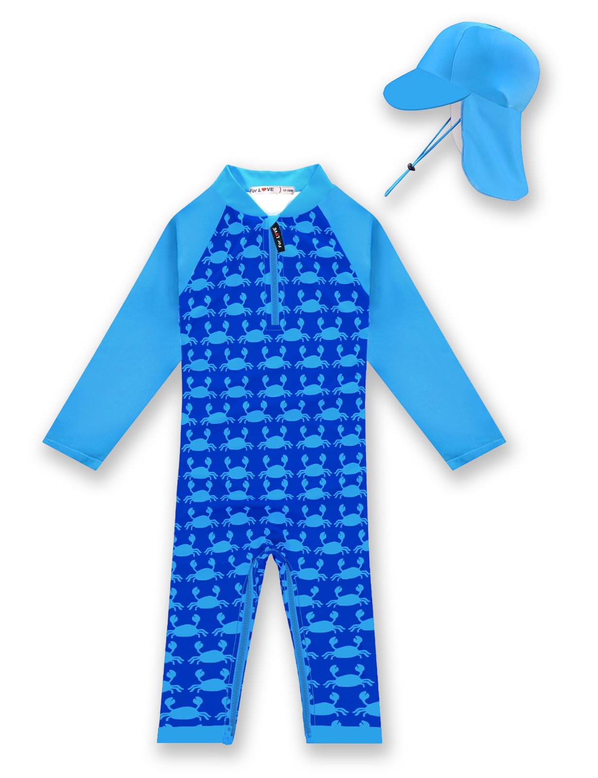 weVSwe Baby Toddler Boy Swimsuit Long Sleeve Baby Swimwear UPF 50+ Sun Protection Rash Guard Swimming Costume with Crotch Zipper 0-3 Years — view 75