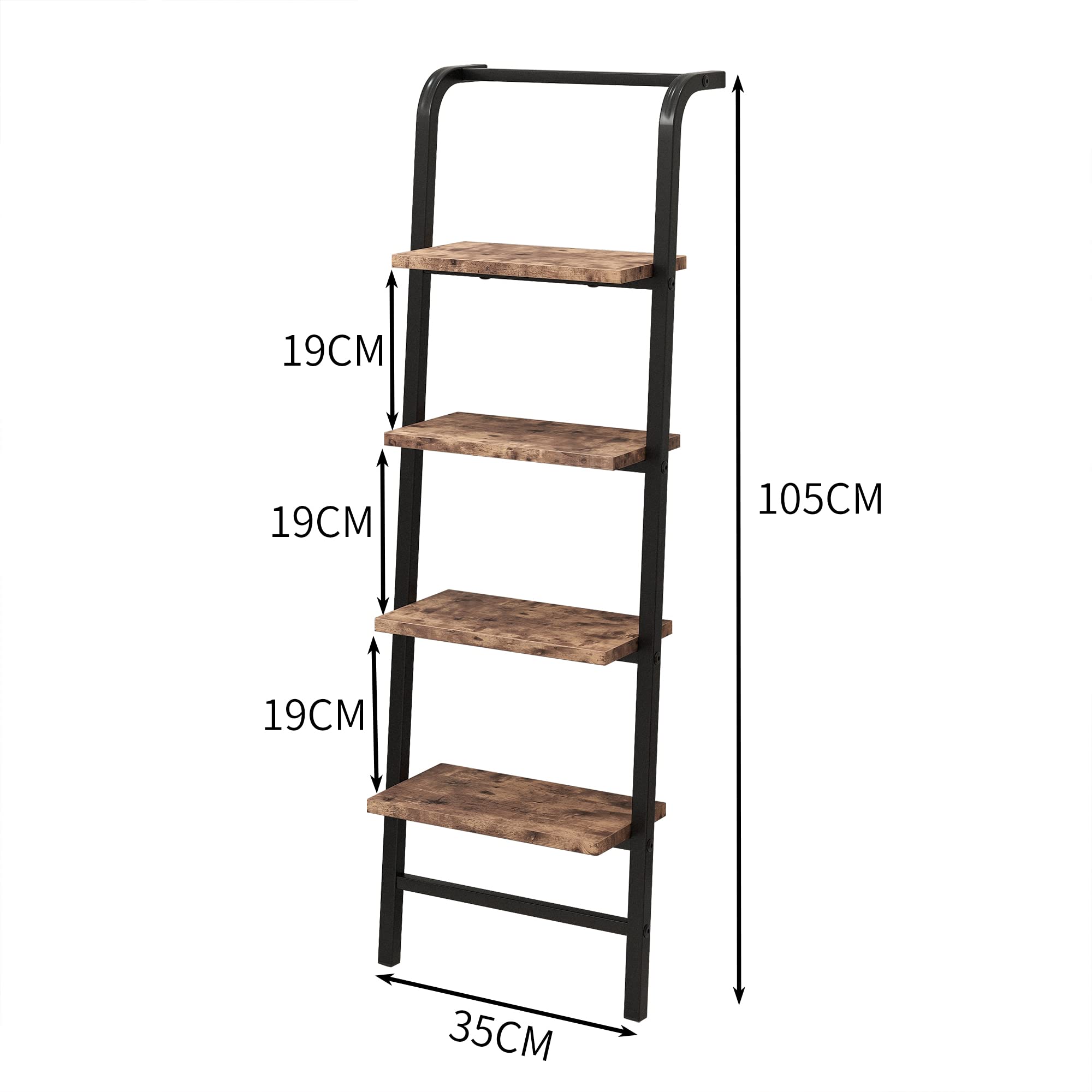 ラダーシェルフラック4段棚