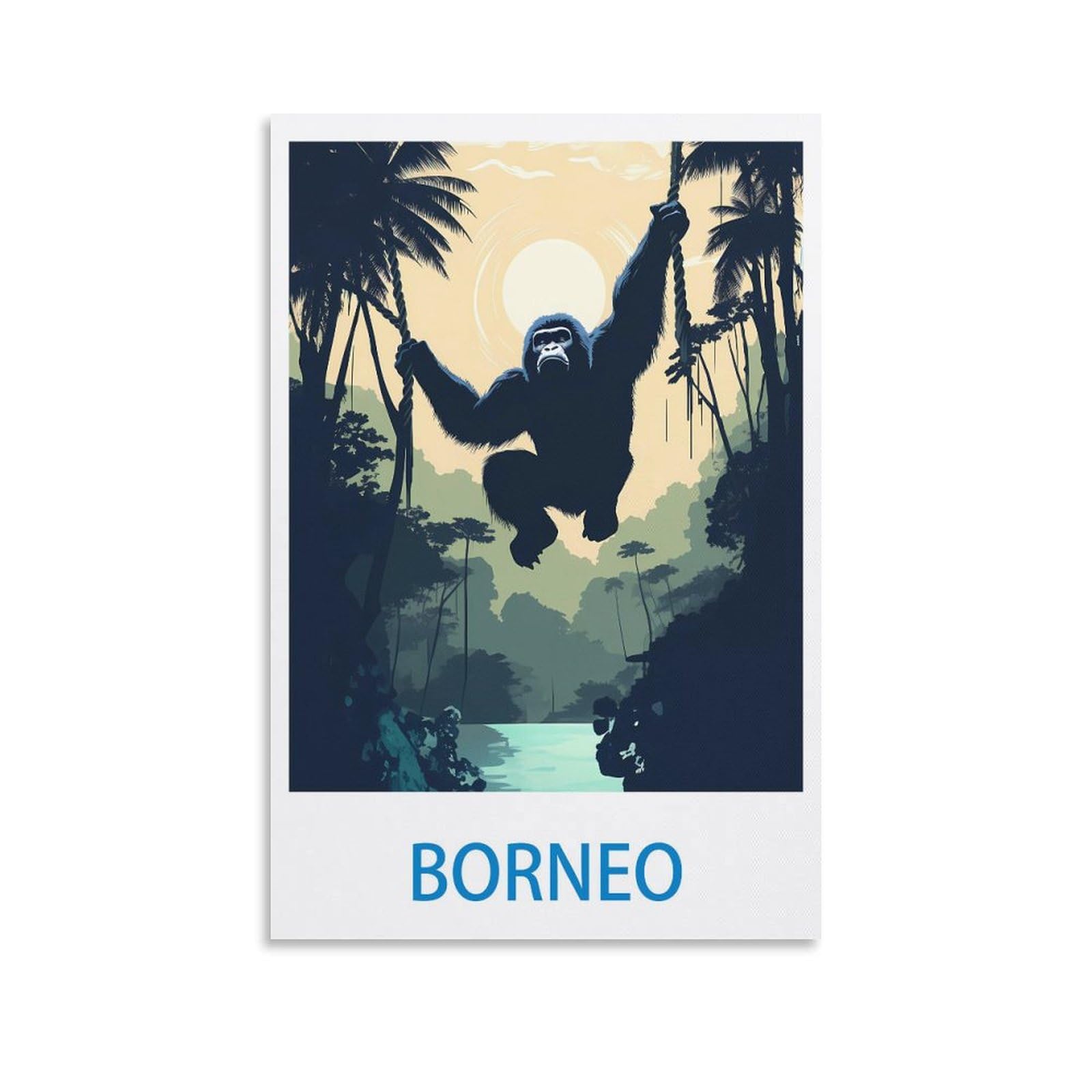 Ndoud Unframe-Style Borneo Vintage Travel Posters 08X12inch(20X30cm) Wall Art Picture Print Canvas Painting For Living Room Home Decor