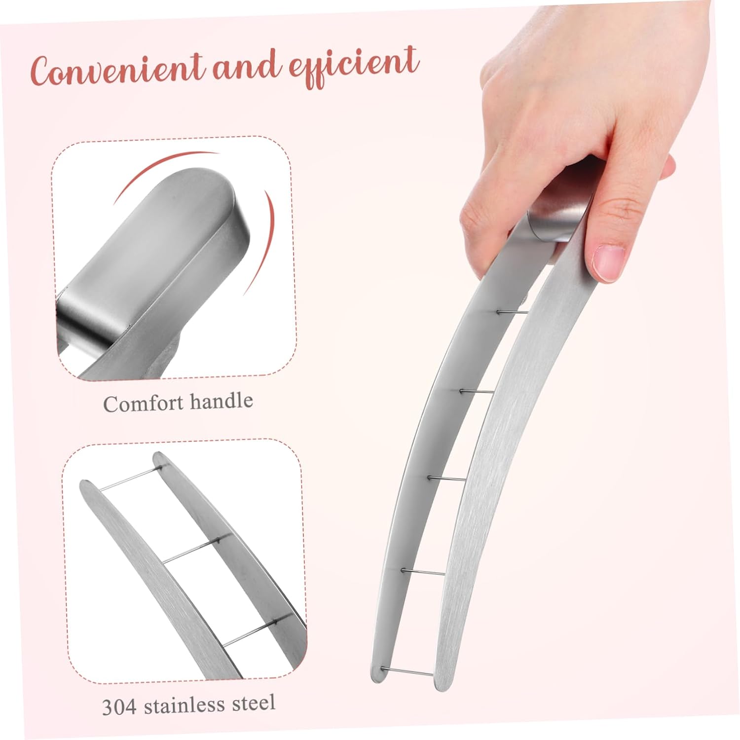 Luxshiny Stainless Steel Watermelon Cutting Gadget Melon Slicer Tool Safe Handle Versatile Fruit Cutter