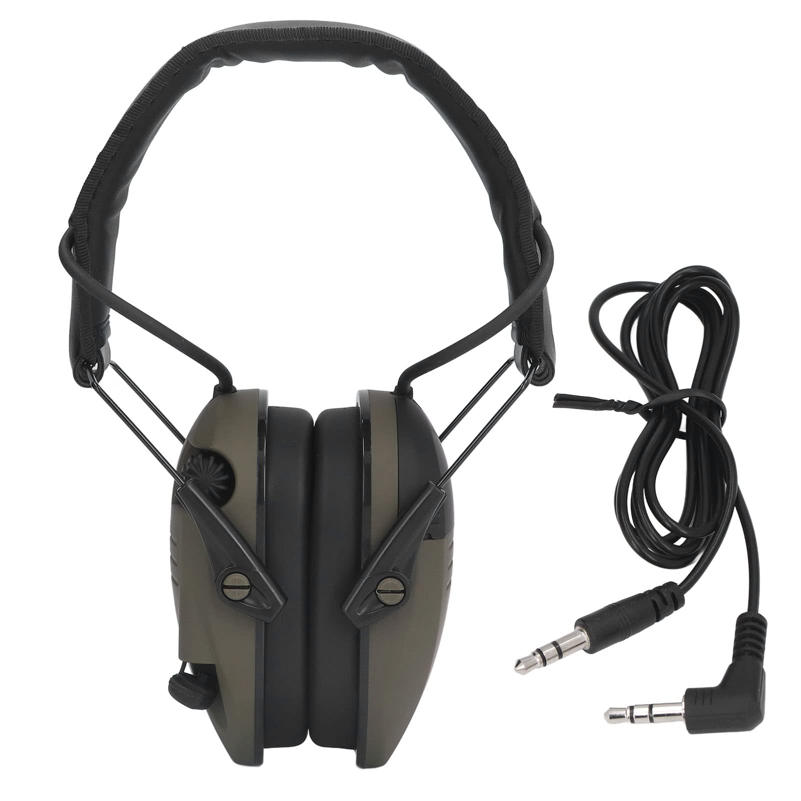 Nauszniki do Ochrony Słuchu, Stereo NRR 22dB Wejście 3,5 Mm Funkcja Głośnika Oddychające Elektroniczne Słuchawki Nauszniki do Strzelania w Pomieszczeniach (Zielony OD)