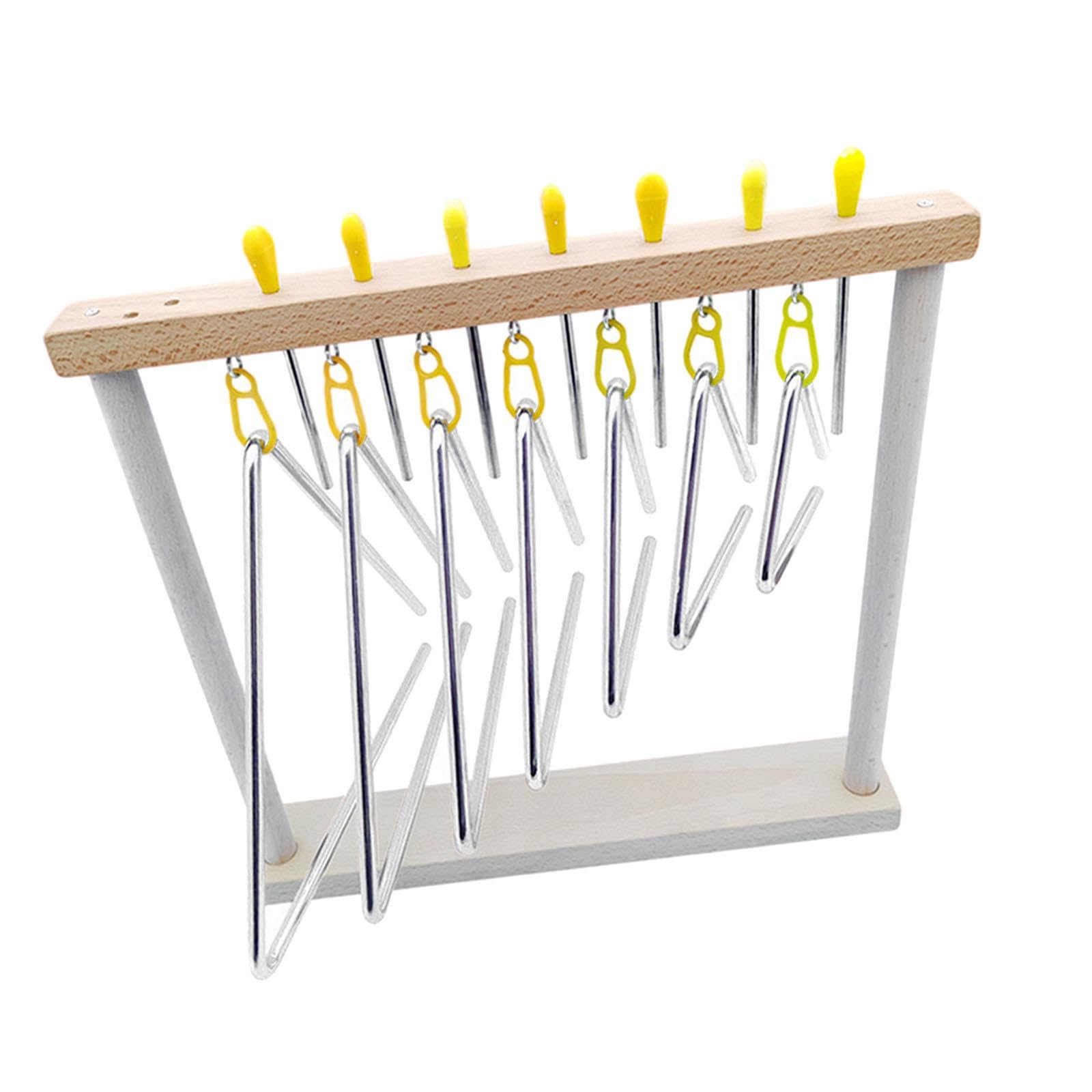 Percussion Triangle Musikinstrument Hand Percussion Dreiecksglocke Musik Lern Instrument aus Holz mit Angenehmer Klangästhetik für Frühkindliche