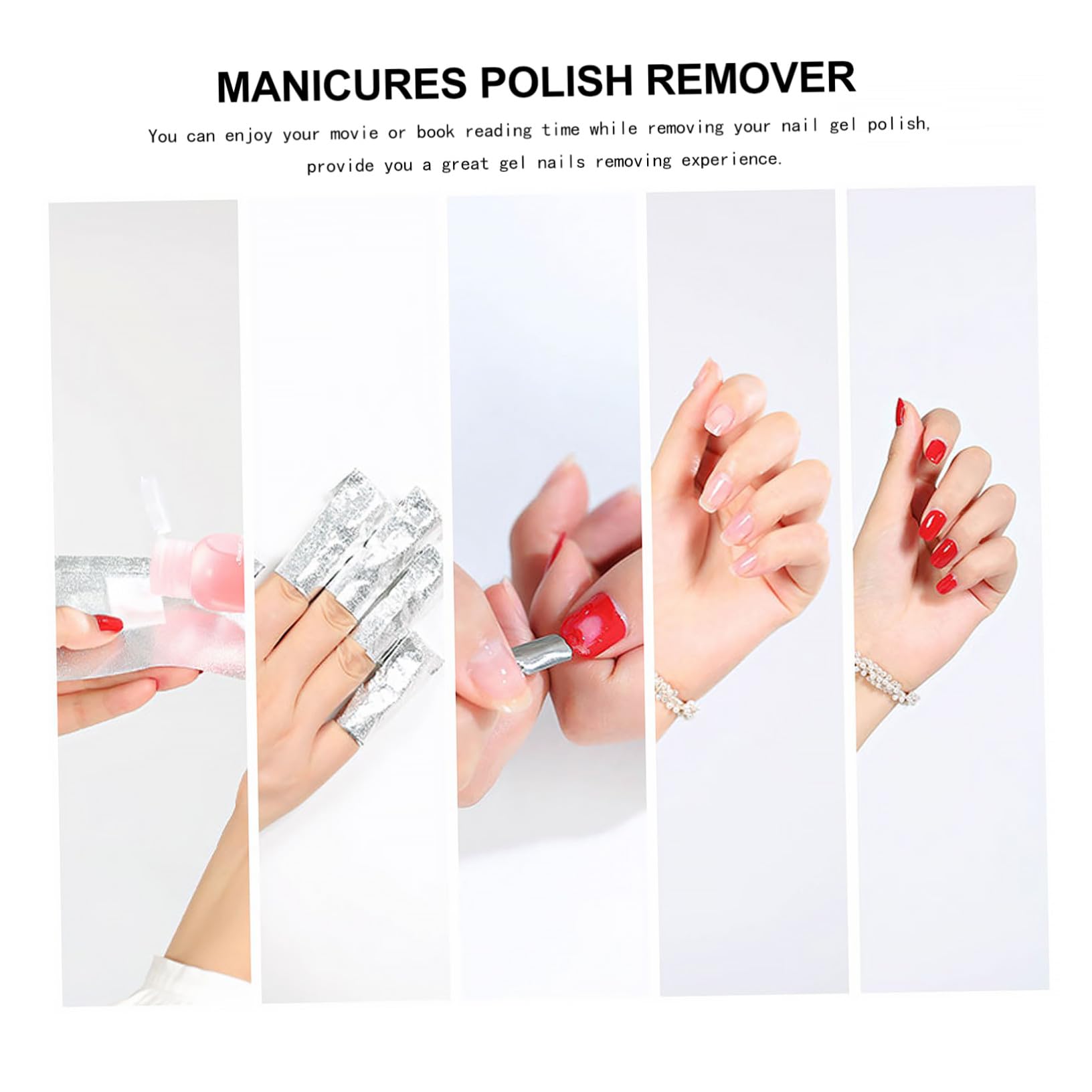 PLAFOPE 500 piezas Toallitas de Algodón para Quitar Esmalte de Uñas con Aluminio Paquete Unidades Removedor de Gel para Manicura y Uñas Acrílicas Profesional y Viajes