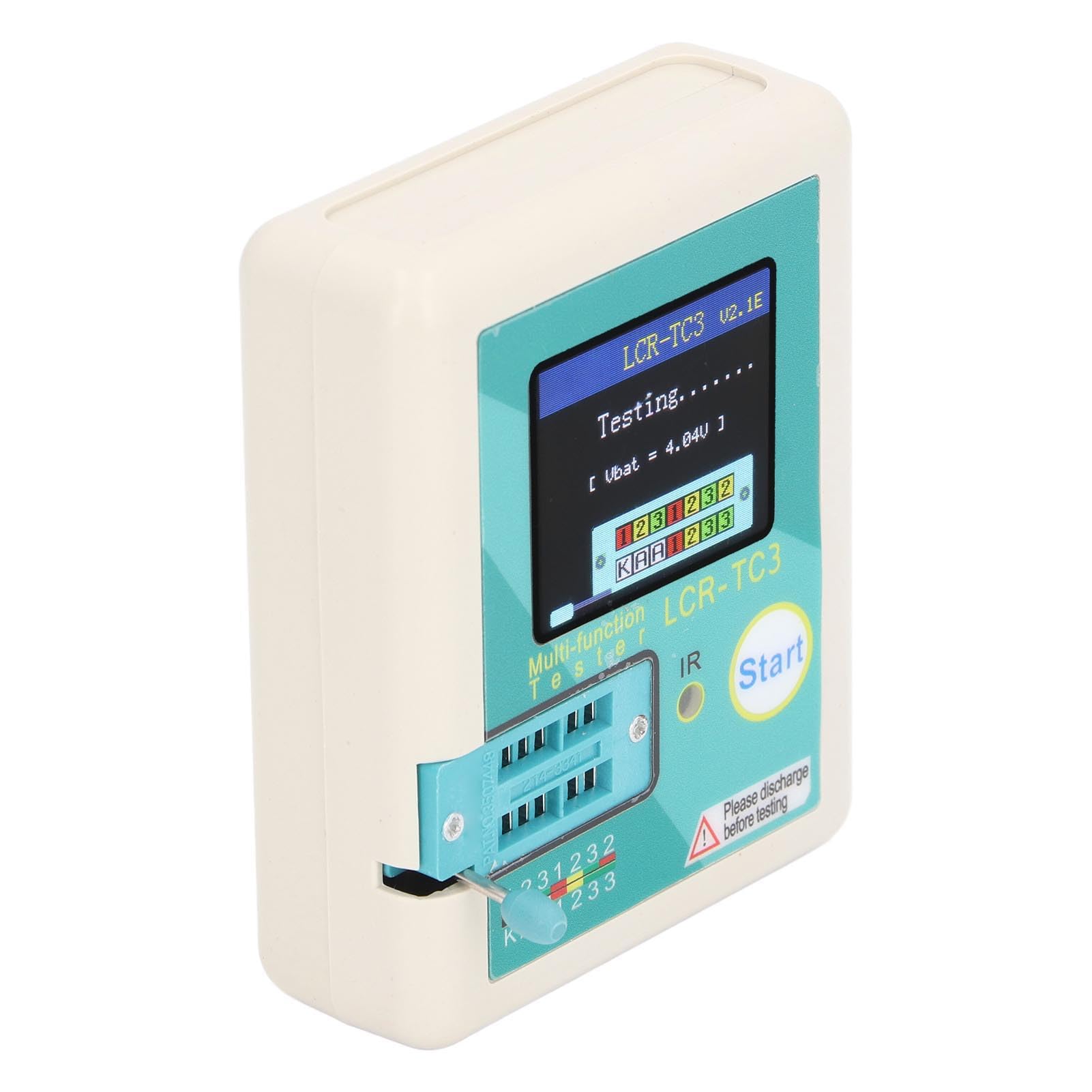 Kit tester per transistor Display a colori ad alta precisione Misuratore di resistenza capacitiva del diodo multifunzionale per gli appassionati di elettronica