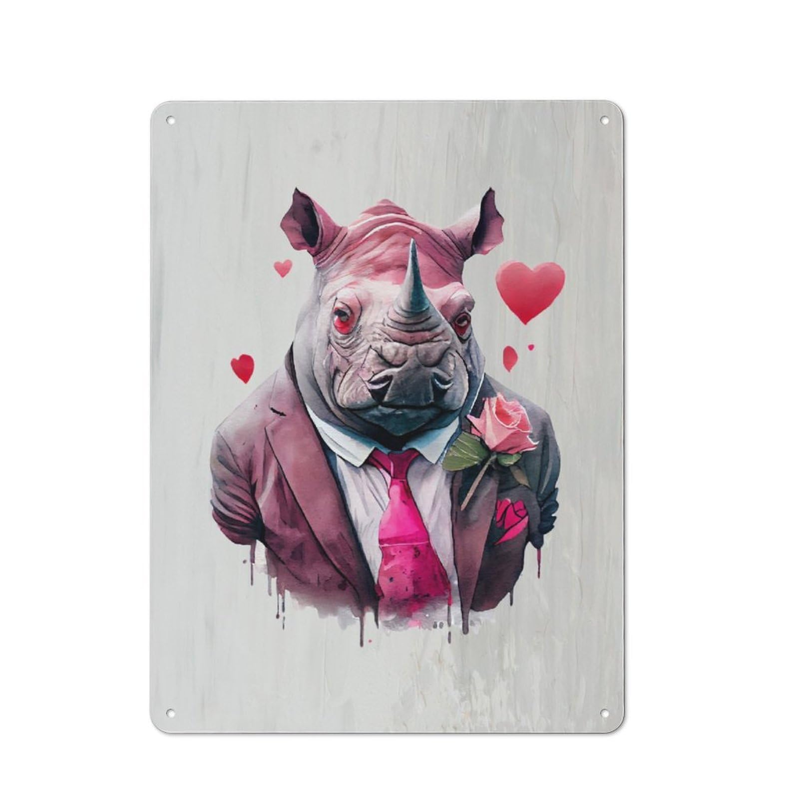 Junmoney Gangster Rhino Funny Metal Sign 40X30cm With For Hallway Wall, Vintage Decor, For Garage, Workshop And Man Cave Decoration