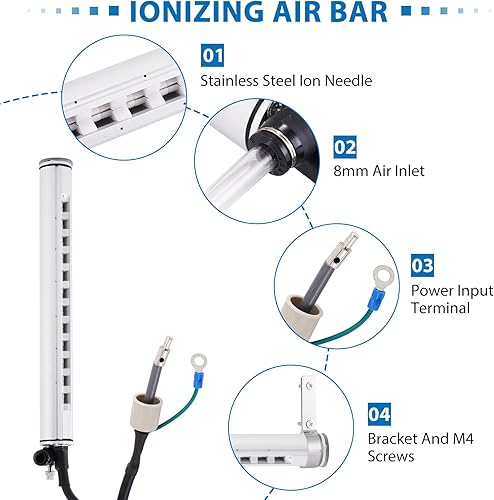 Miniatura 2 de YUCHENGTECH Barra de aire ionizante de 7.9 in, barra ionizante antiestática, barra eliminadora estática, barra de aire ionizante antiestática +