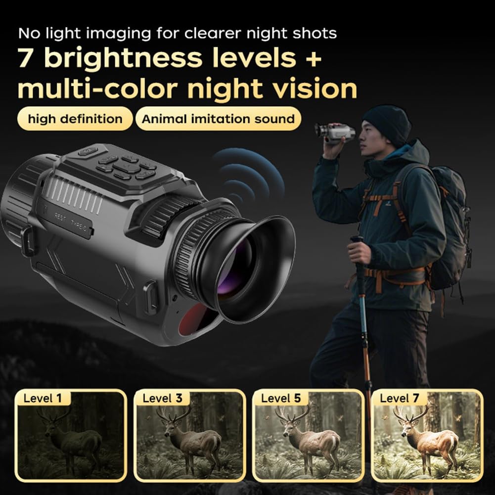 Monoculare per Visione Notturna 4K, Telescopio Digitale A Infrarossi WiFi, Monoculare con Zoom 28X da 68 MP con Obiettivo Macro + Filtro Polarizzatore