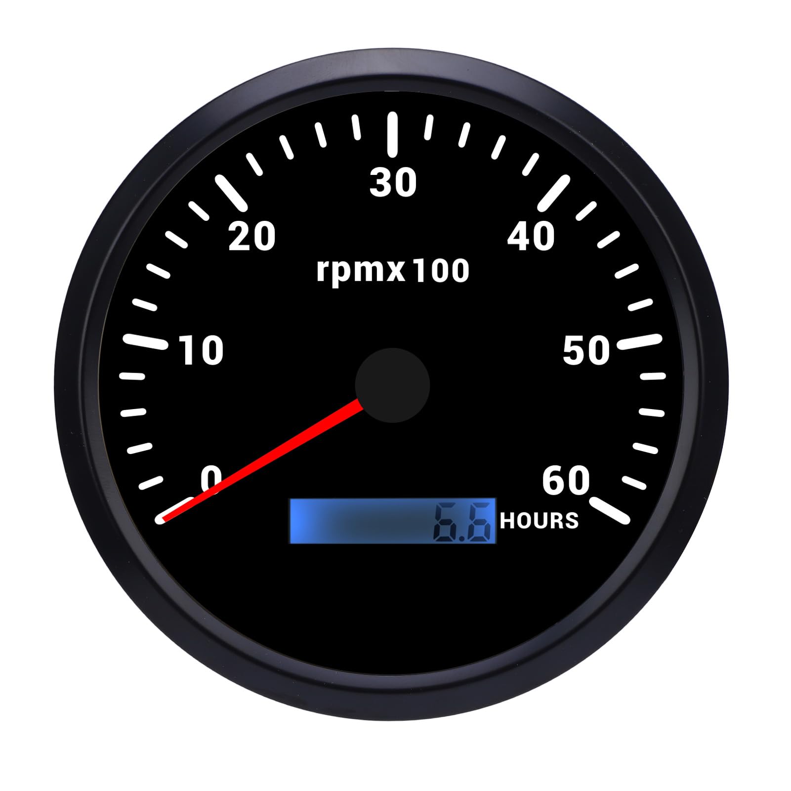 Tachimetro nautico 110mm 6000RPM con contatore ore retroilluminazione a 7 colori tachimetro auto e imbarcazioni compatibile con camper yacht camion quadrante nero coperchio nero