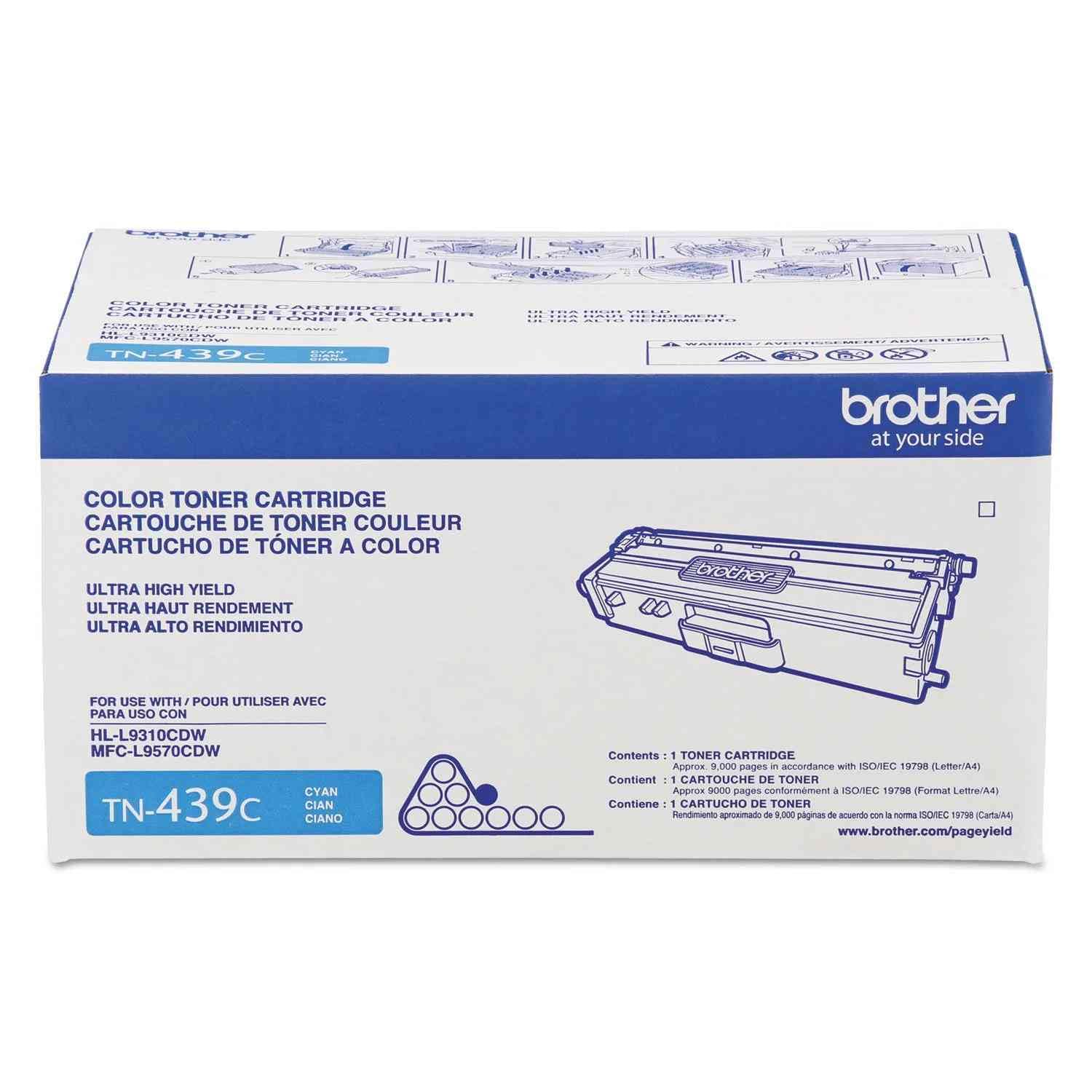 Brother TN439C Cartuccia toner 9000pagine Ciano - Toner per stampante laser, 9.000 pagine, Ciano, 1 pezzo())