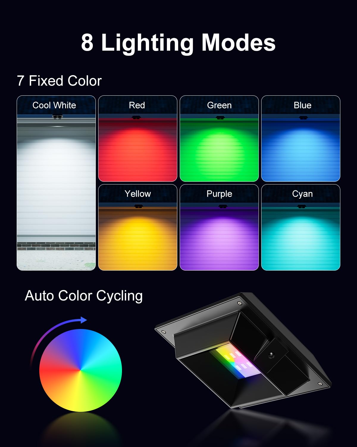 GVSHINE Paquete De 8 Luces Solares Para Canaletas Para Exteriores, Impermeables, 12 Luces LED Con Clip Para Lluvia, Valla, Riel, Pared, Cubierta, Jardín, Patio, Pasarela, Patio De Casa, Piscina (RGB