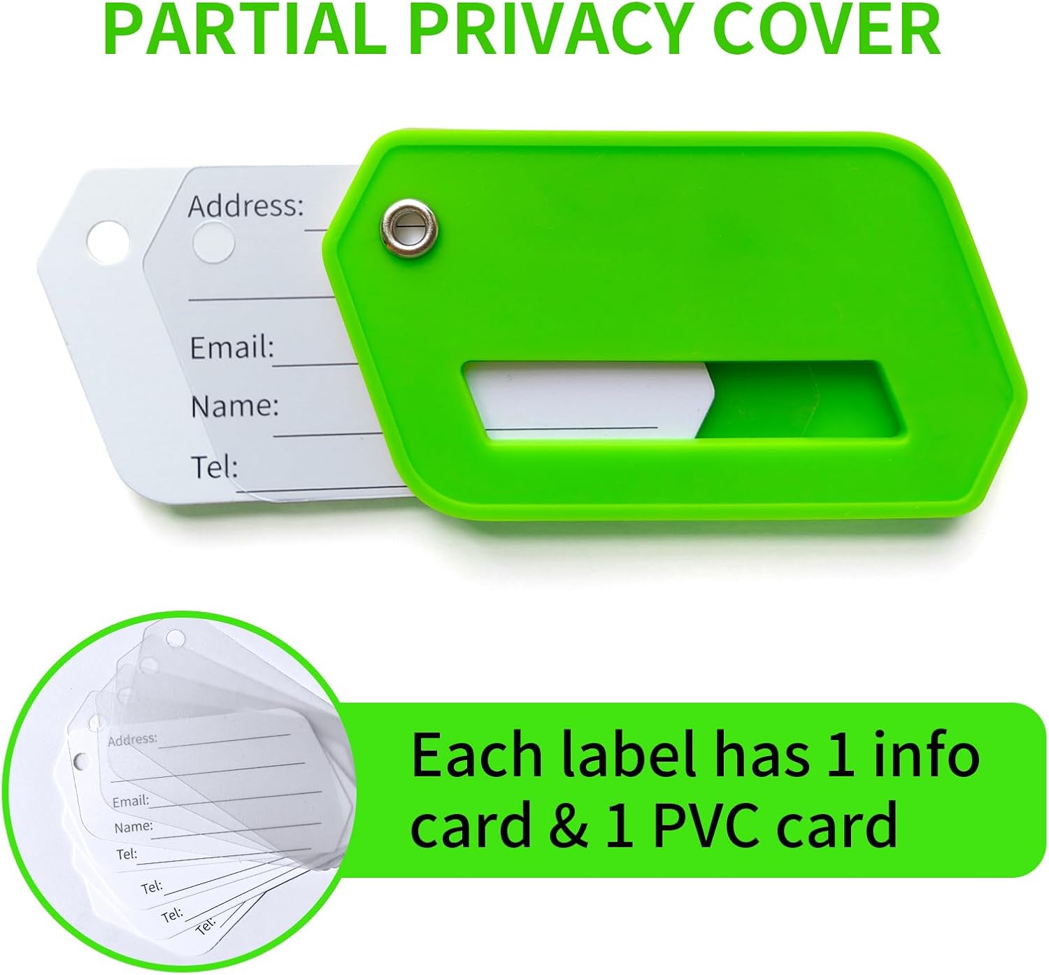 Silicone La Tags, Protect, Flexible Durable with Stainl