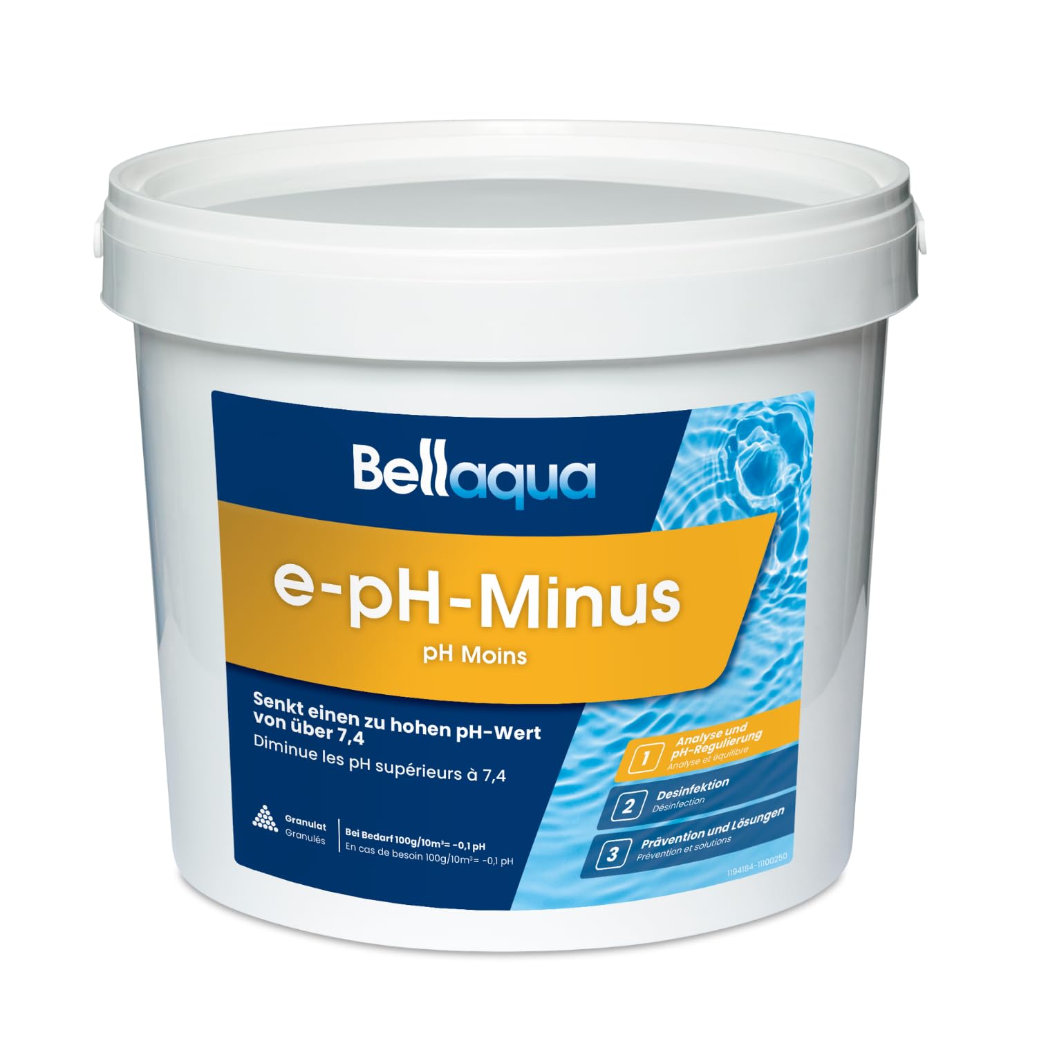 Bellaqua pH Minus Granulat Pool und Whirlpool 6 kg - pH Senker Granulat - Schnelle pH-Regulierung für Pool und Whirlpool - Senkt einen zu hohen pH-Wert