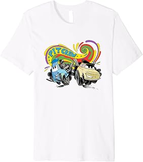 Pixar Cars Pit Crew Luigi & Guido Colorful Logo Premium T-Shirt