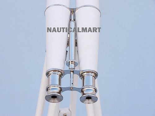 Miniatura 2 de Pie Cromo Y Blanco piel Prismáticos 62" por nauticalmart