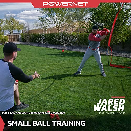 Powernet Micro Crushers Limited Flight Training Baseballs 12 Pk | Batting Practice Ball For Pre-Game Warm Ups And Hitting Drills | Better Eye Coordination For Speed & Power (Red) #TOP3