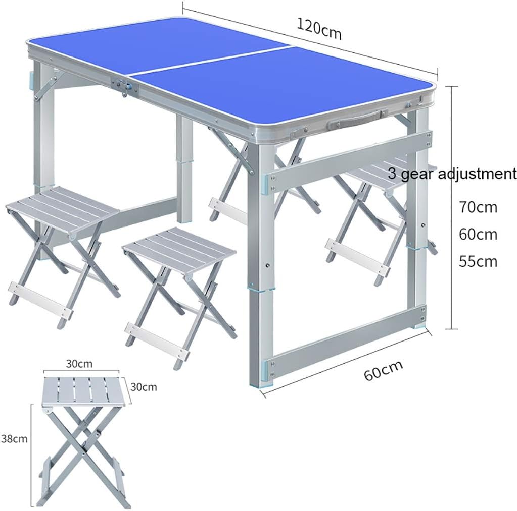 Folding Table and Chair Set, (Table×1+Chair×4) Portable Outdoor Stall Table, Home Dining Table, Study Desk, for Home, Outdoor