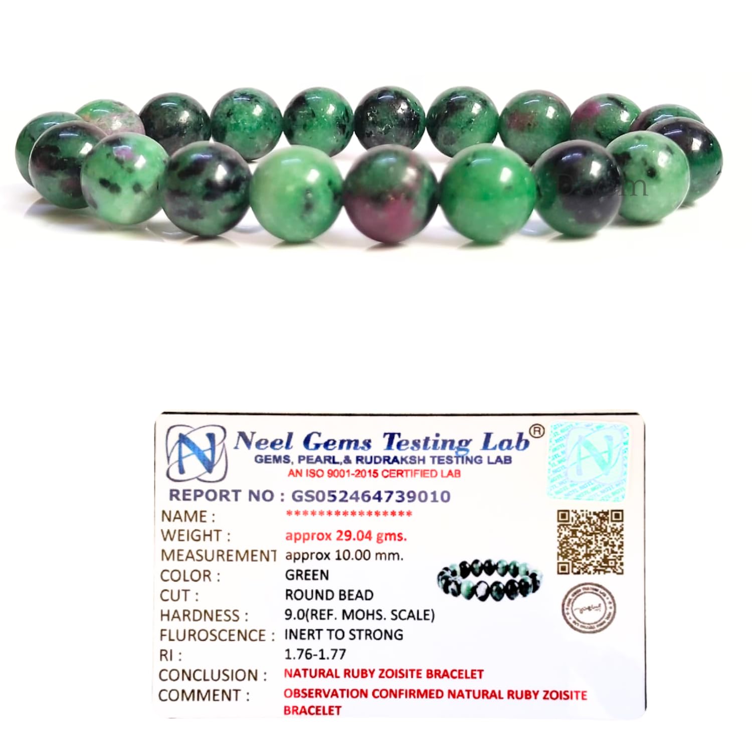 DIYSM Natural Stone Lab Certified Gemstone Round Beads Bracelet for Birthday Gift (10MM, Ruby Zoiste) (B0CL6QQ611) Amazon Price History, Amazon Price Tracker