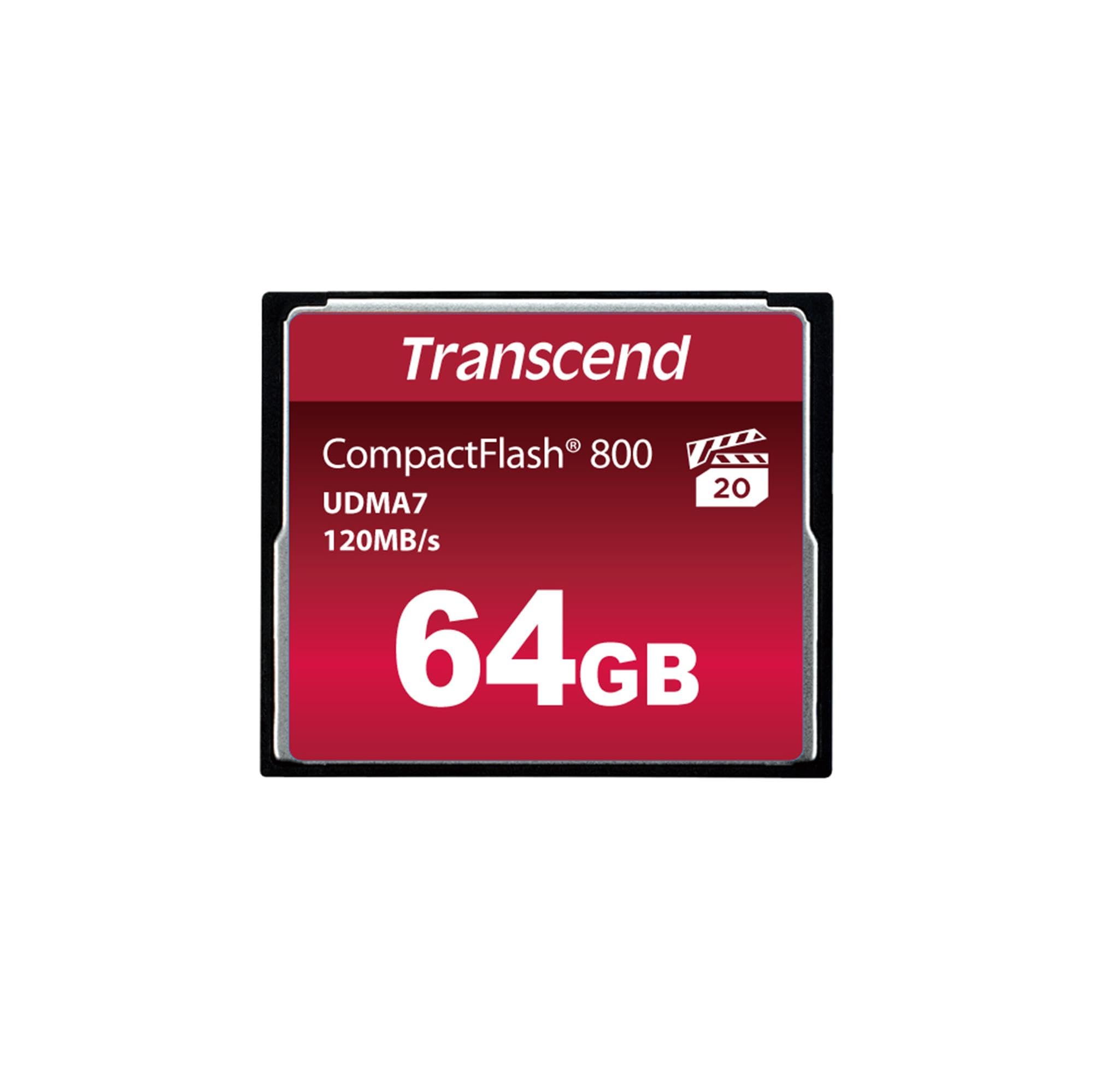 Transcend Carte mémoire CompactFlash 800 64GB – Performance haute vitesse
