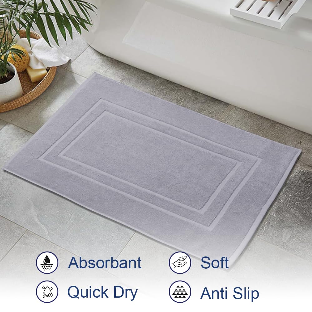 Makooz 2 Cotton Banded Bath Mats, Not Bathroom Rug, 50x70 CM 100% Ring Spun Cotton, Machine Washable, Ultra Soft - Image 3