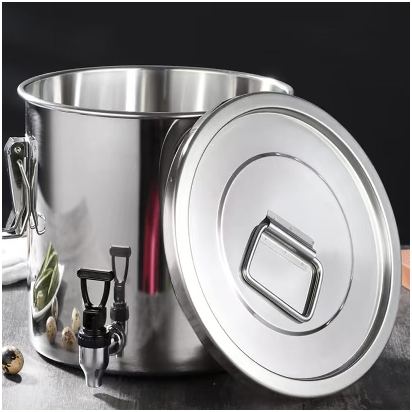 Marmite en acier inoxydable 33L avec robinet et couvercle hermétique pour stockage et brassage