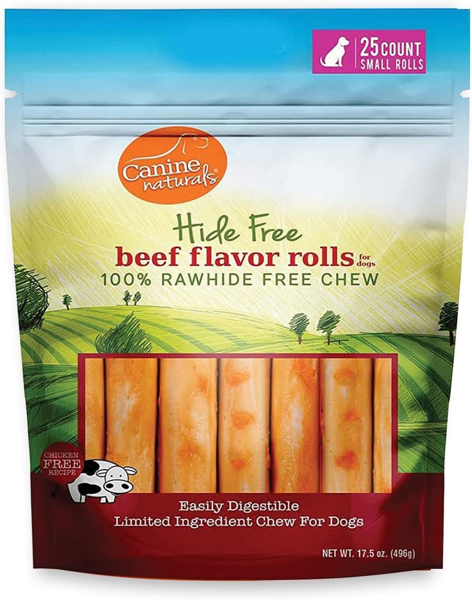 Canine Naturals Beef Chew Rawhide Free Dog Treats Made