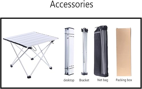 Miniatura 7 de LIULIFE Mesa De JardíN PráCtica, Mesa Plegable Pequeña, Plegable PortáTil, Mesa De Camping, Utilizada para Acampar En El JardíN De Picnic, Blanco