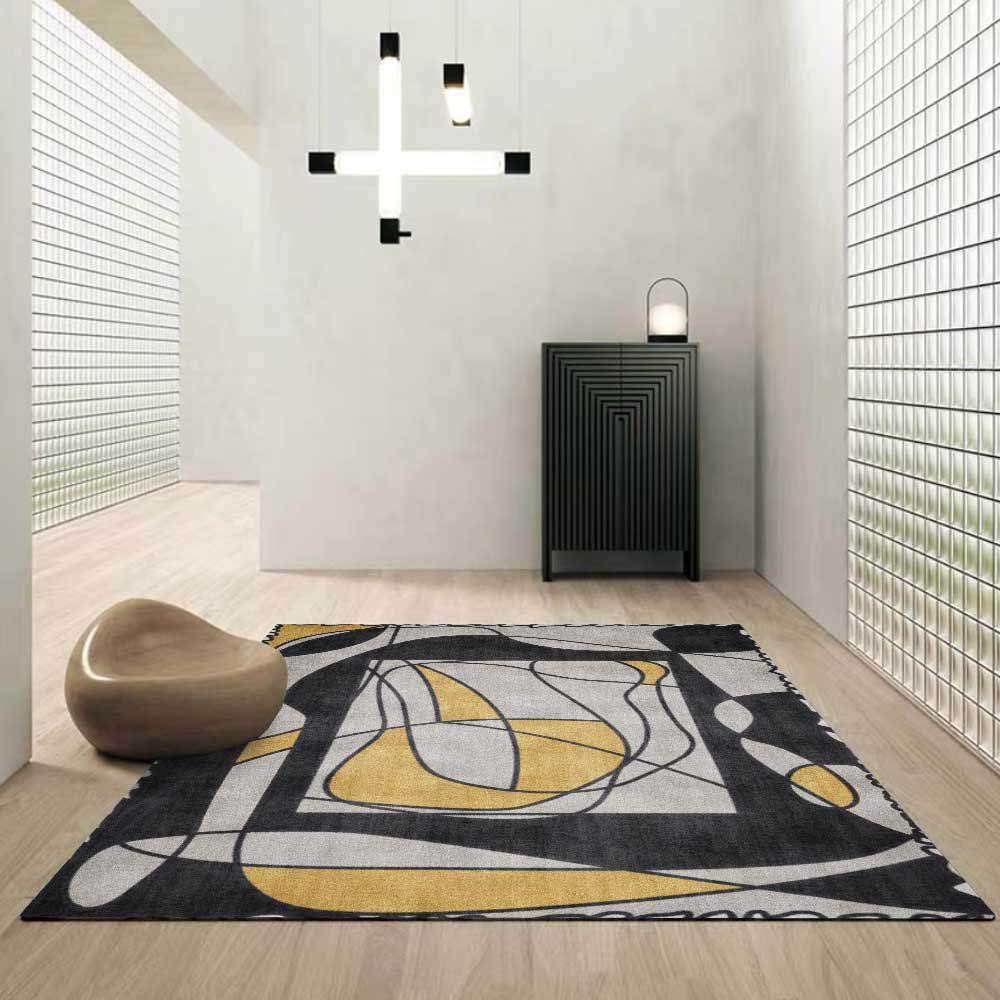 Tapis moderne abstrait et tapis d'intérieur rectangulaire pour salon