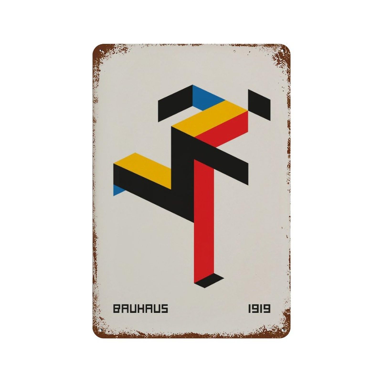 xiaoxiaoshen Bauhaus Geometric Exhibition Modern Home Decor Wall Decor Art Metal Tin Poster Modern Home Decor Art Home Bar Shop Decorations Vintage Sign 30x20cm