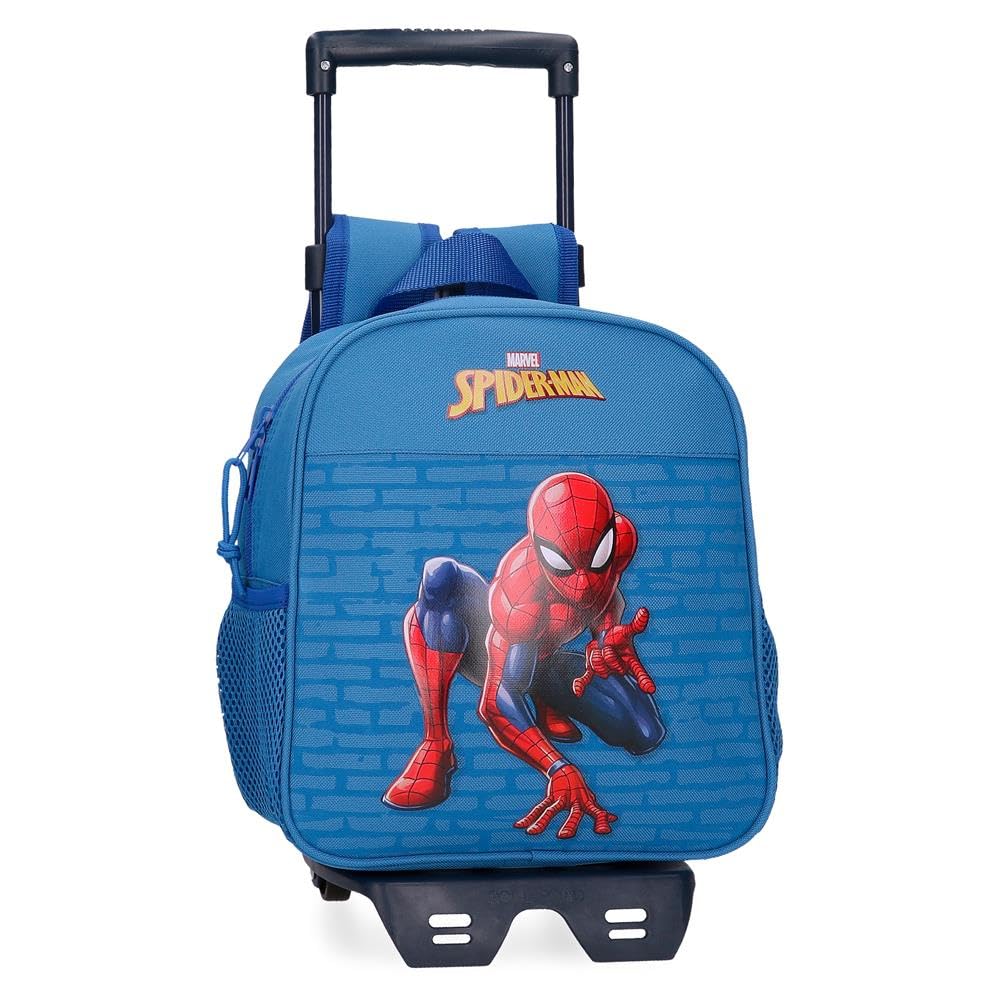Marvel Joumma Marvel Spiderman vigilante Mochila Preescolar con Carro Azul 23x25x10 cms Poliéster 5,25L