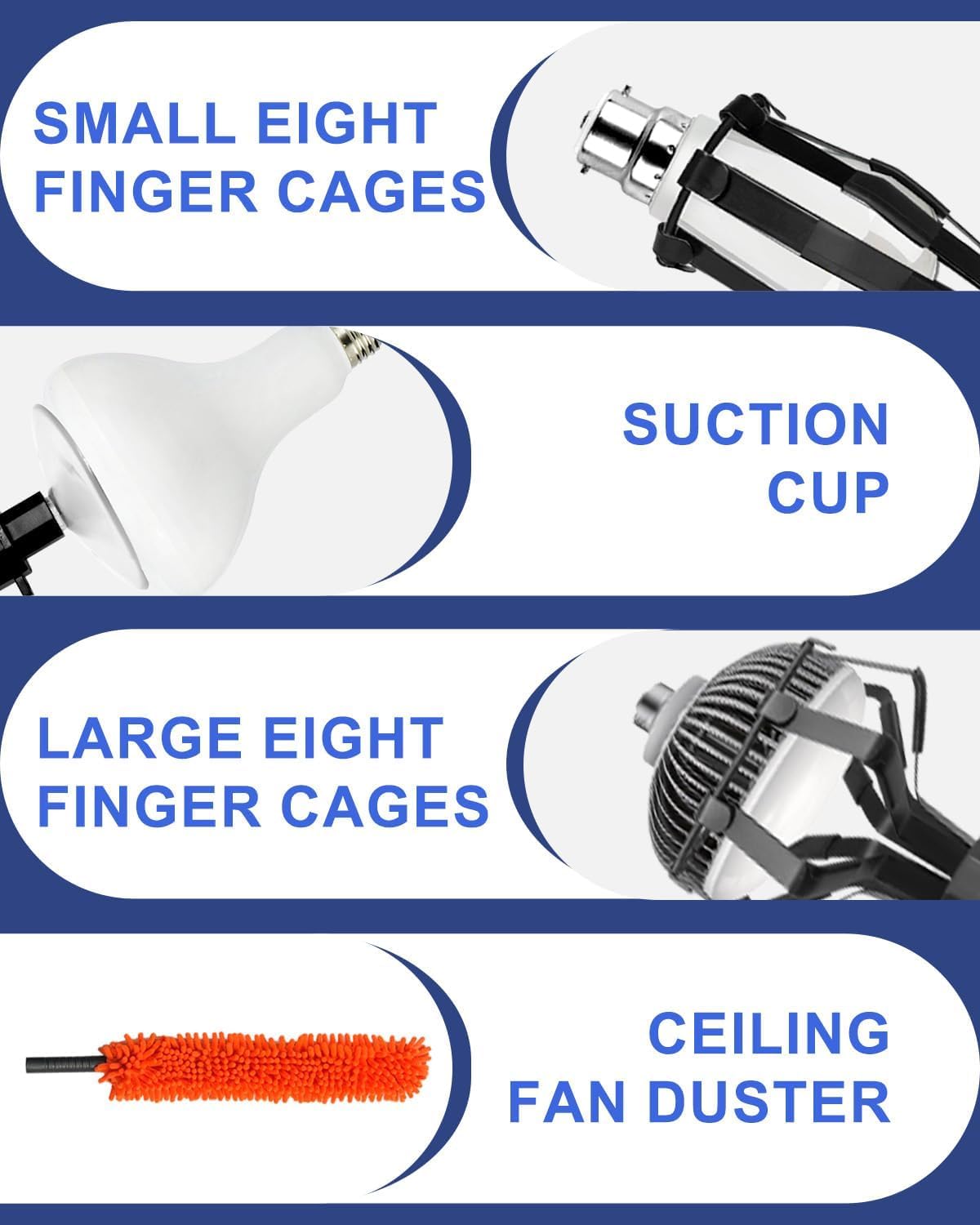 26FT Reach Light Bulb Changer for High Ceilings with Telescopic Extension Pole, 5-20Foot Light Bulb Extension Pole Changer with Baskets and Suction Cup for High Ceilings and Recessed Lights