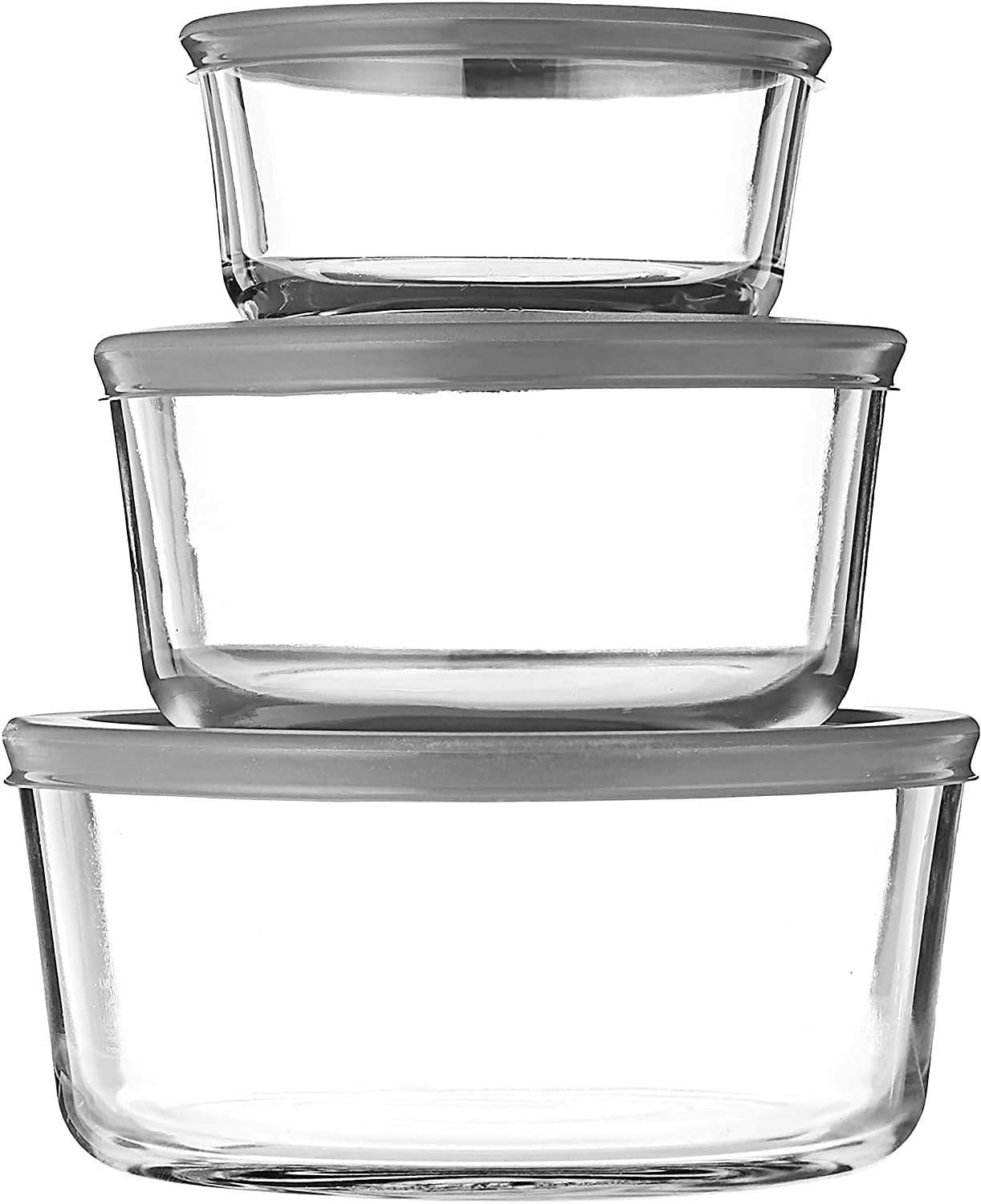 Airtight Food Storage Glass container 6 piece set(3 lids