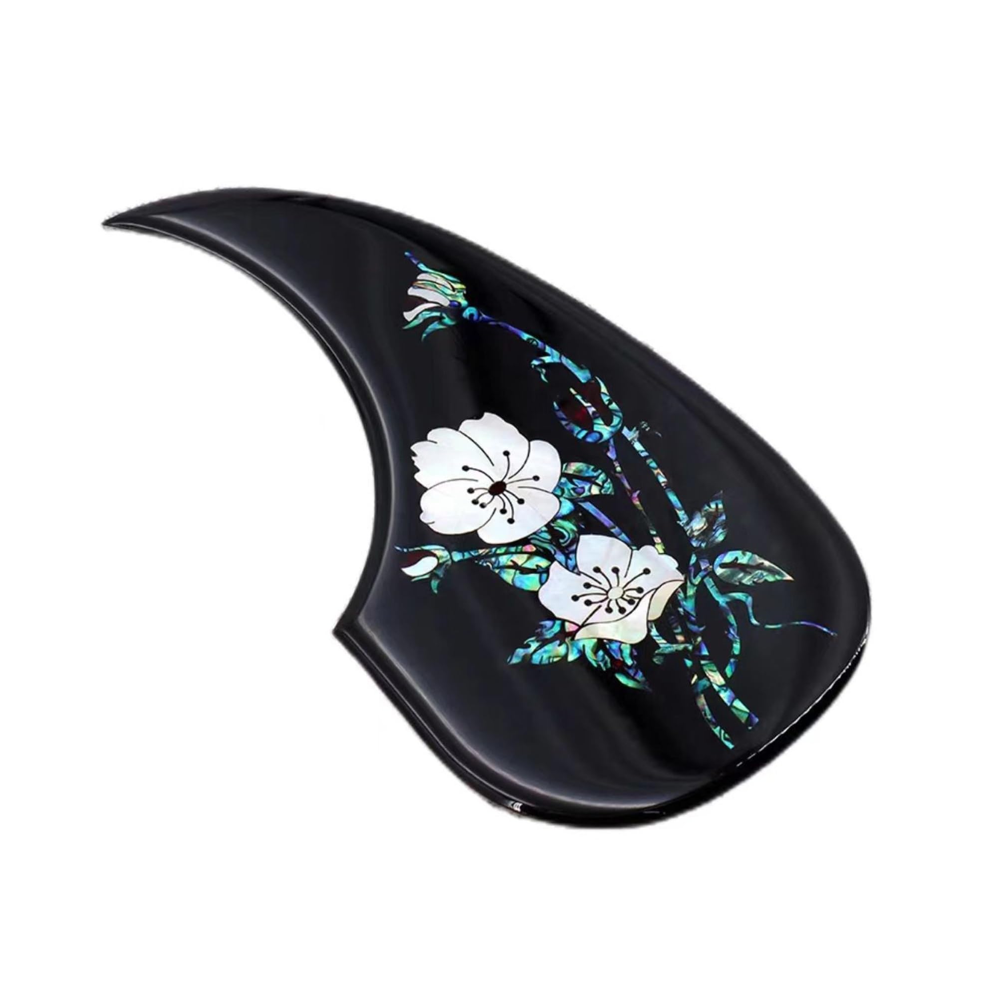maskownica do gitary 41-calowy 40-calowy folkowy pickguard do gitary z prawdziwej muszli, elastyczny i miękki klej, pickguard z pogrubioną muszlą w kolorze różowym(Style 2)