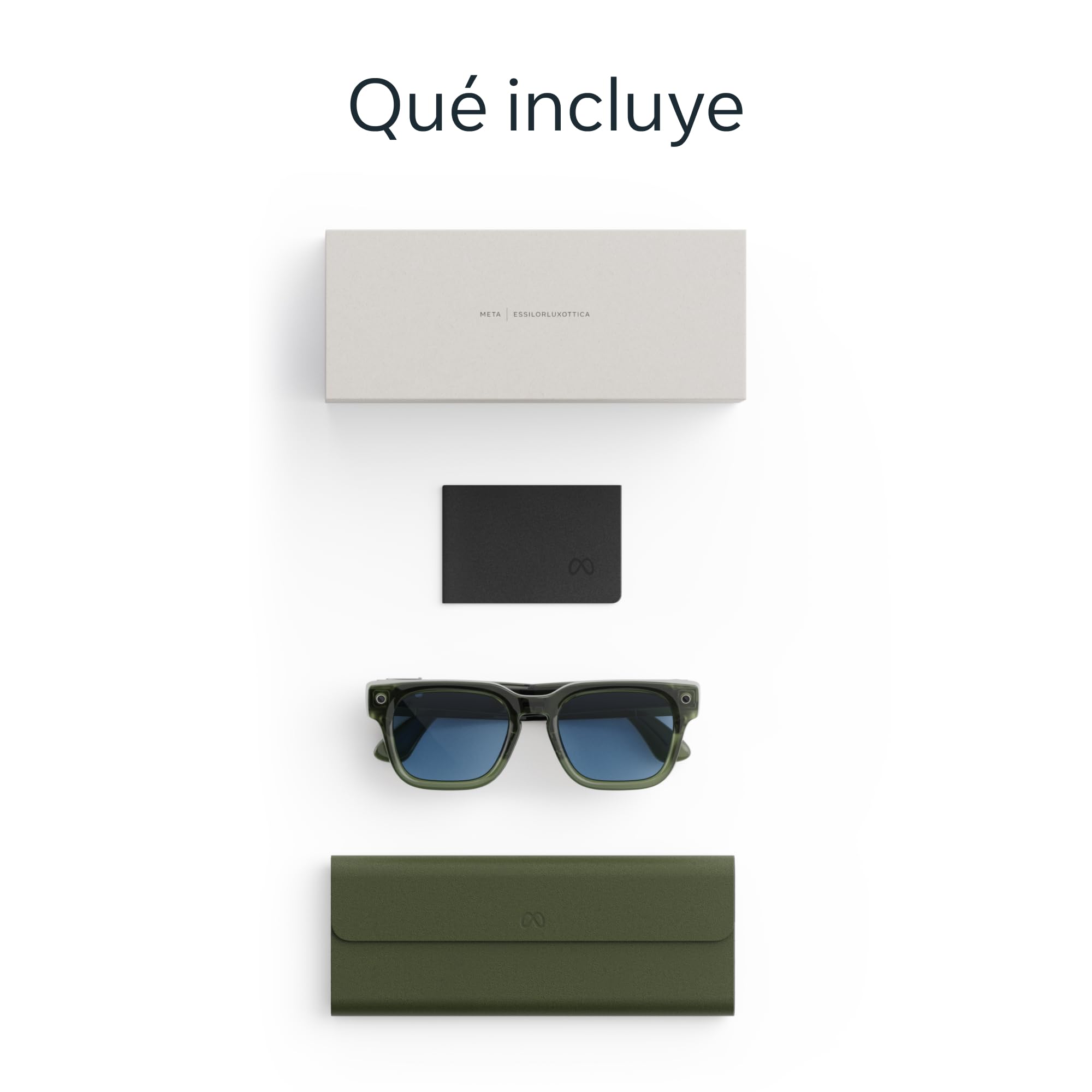 Meta Fury, Racing Green | Gafas con IA para mujeres y hombres AI, cámara de 12 MP, traducción en tiempo real — Resolución 3K HD — Más de 8 horas de batería — Lentes Light Blue Atlantic