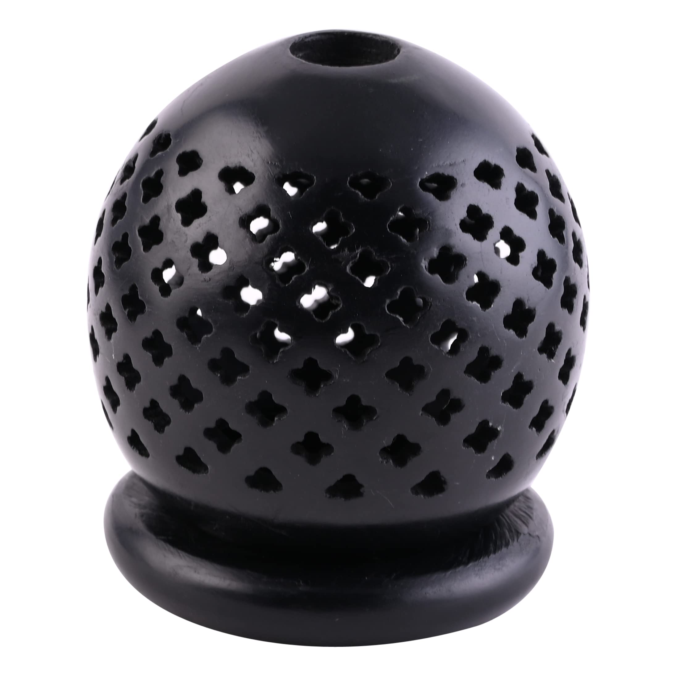 diollo Soapstone TeaLight Holder Hand Carved Intricate Tendril Openwork StarDesign Decorative Centre Table Decoration