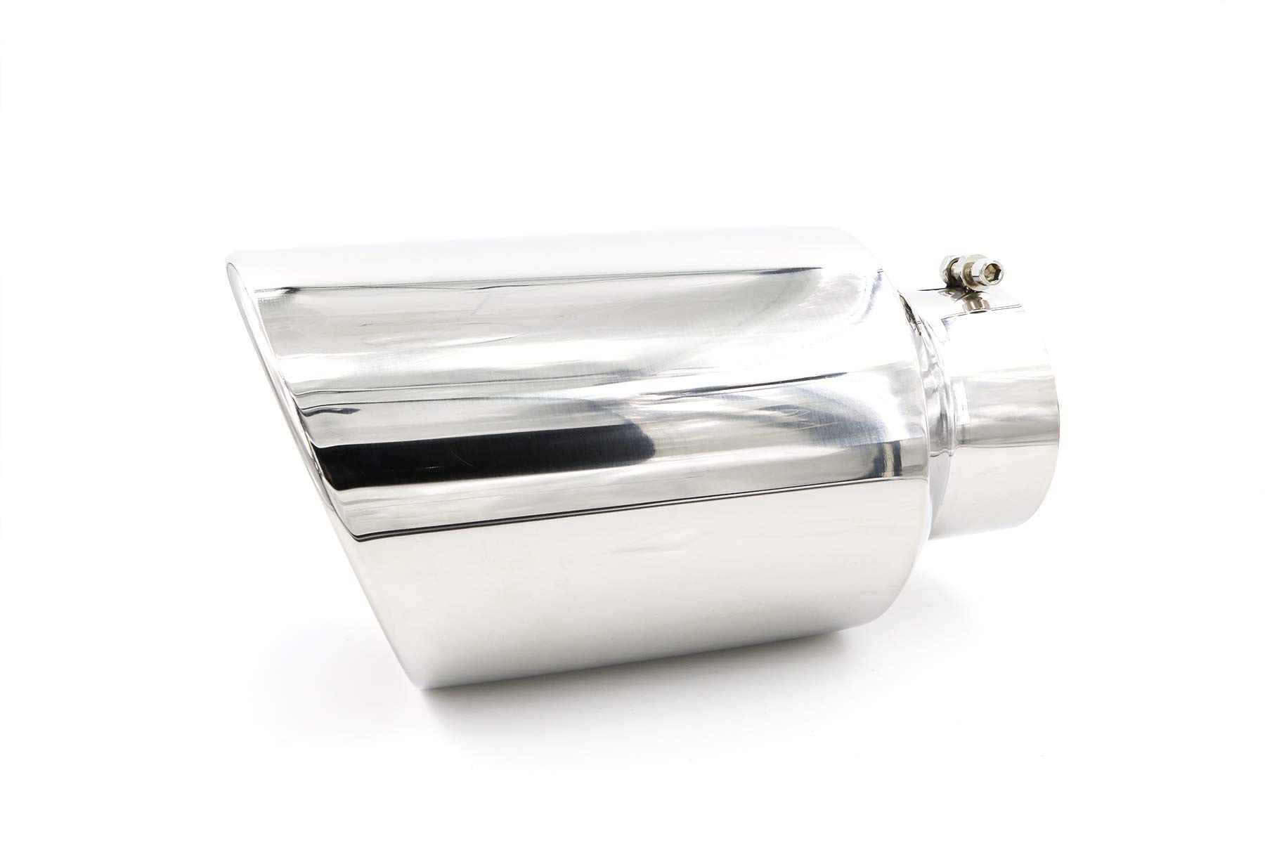 RP Remarkable Power, 5" Inlet 8" Outlet 15" Long Overall Length Stainless Steel Rolled Edge Diesel Exhaust Tip EXT37