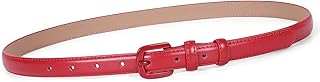 Women Skinny Leather Belt Thin Waist Jeans Belt for Pants in Pin Buckle Belt by WHIPPY