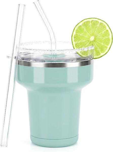Tronco 16oz Margarita Tumbler, Insulated Cocktail Cup with Lid & Straws